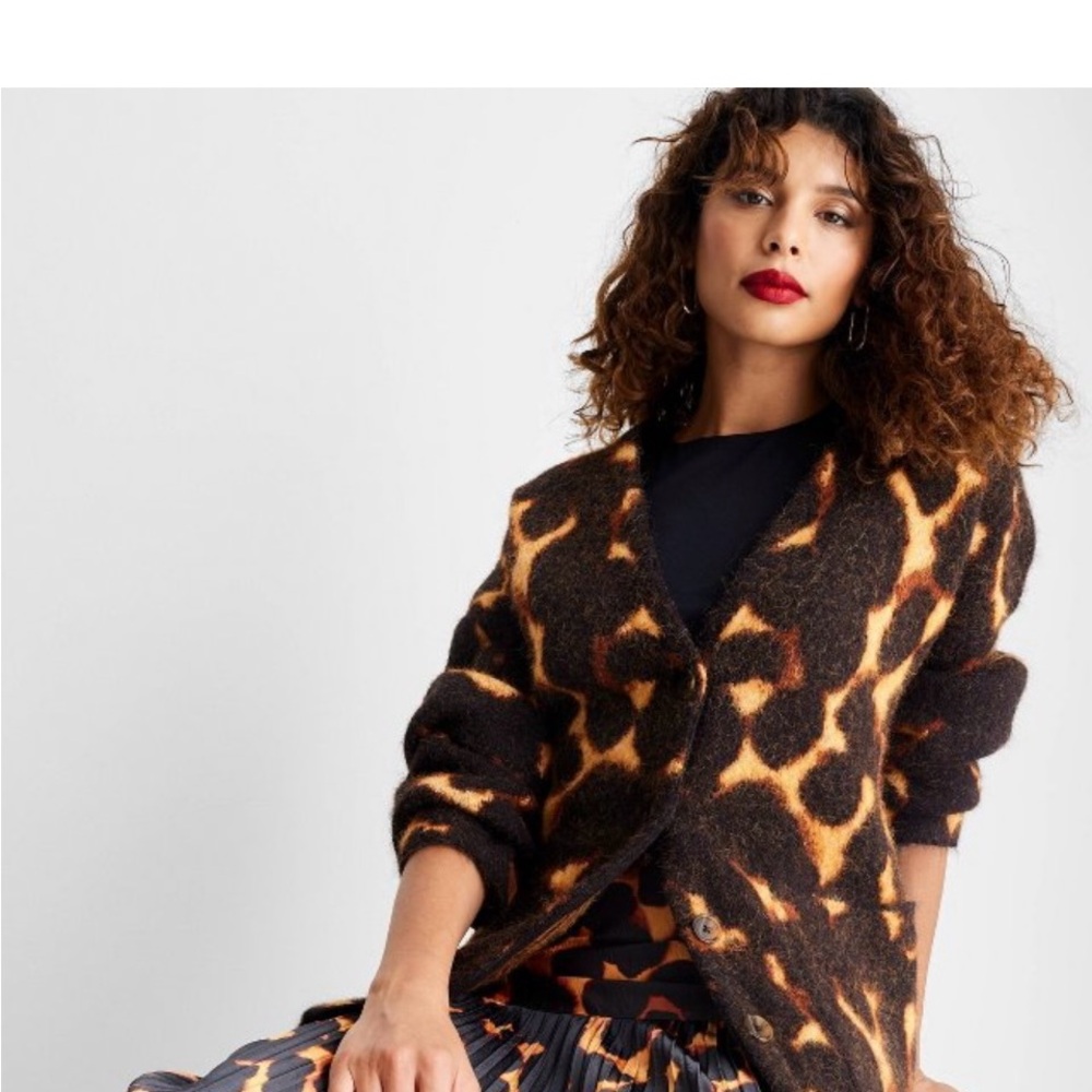 Women's Relaxed Cardigan - Future Collective Black Tortoise Size L